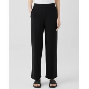 Eileen Fisher System Black Stretch Jersey Knit Straight Leg Pant Size Small
